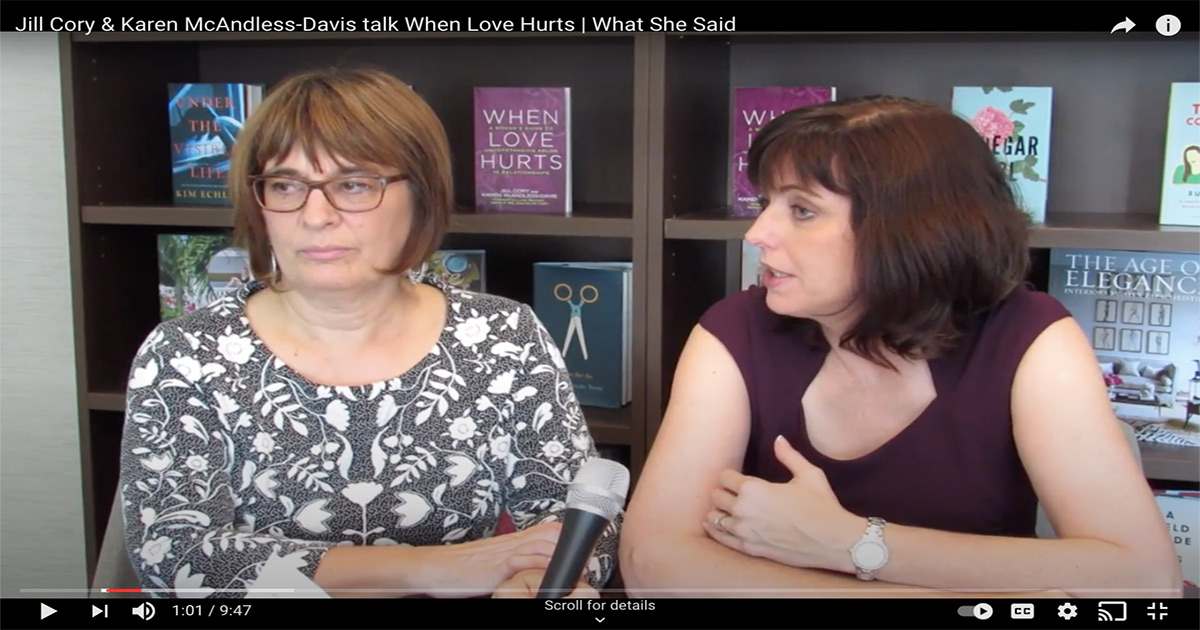 Karen McAndless-Davis and Jill Cory sit together and respond to questions about their book When Love Hurts